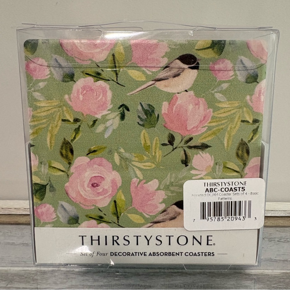 Thirstystone 4-Pack Absorbent Stone Coasters, NWT. Highly Rated
